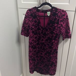 Tracy Reese Crimson Velvet Floral Shadow Mini Dress Size 4